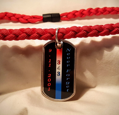 9-11 Never Forget Firefighter Paracord Necklace
