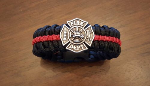 Thin Red Line Medallion Edition Paracord Survival Bracelet