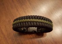 Thin Green Line Paracord Survival Bracelet Maze Stitch