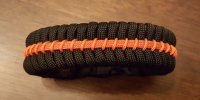 Thin Orange Line Paracord Survival Bracelet Maze Stitch