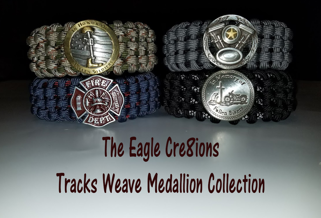 Tracks Weave Medallion Paracord Survival Bracelet